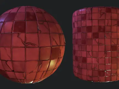 Stylized Floor Tiles Material 12 Texture