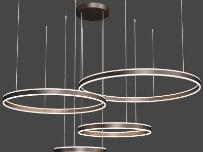 Coffee Rings Suspension Pendant Light  Low-poly 3D model