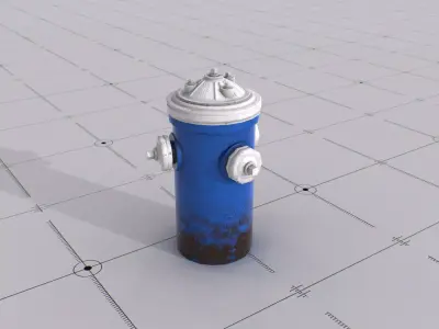 Fire Hydrant Low-poly 3D model 18