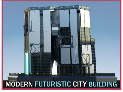 Futuristic Future Modern City Building Skyscraper 22 3D model