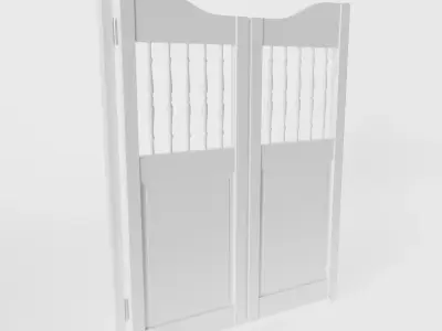 White Saloon Door 3D model