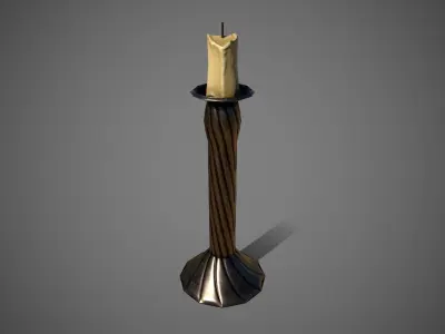 Vintage Candlestick Free low-poly 3D model
