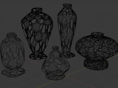 5 peculiar vases Free 3D model