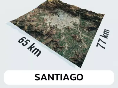 Santiago Chile City Landscape 3D Model 3D model