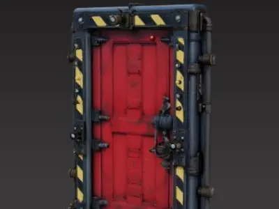  futuristic sci-fi door 3D print model