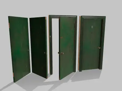 Door green 01 Low-poly 3D model