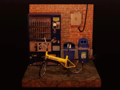 Vending Machine 1 Low-poly 3D model