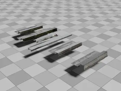 Photoscanned Curbs Pack 3D model