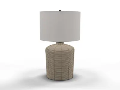 Pottery Barn Cambria Rattan Table Lamp 3D model