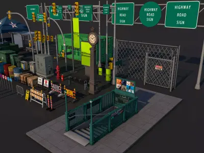 Road street Props 3D model