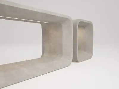 Mom Bench Low-poly 3D model