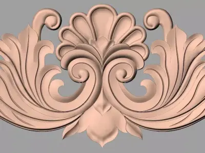 Door decorative flower 3D STL model used for CNC router E041 3D model