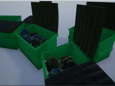 Garbage-Trash Containers-Dumpster Low-poly 3D model