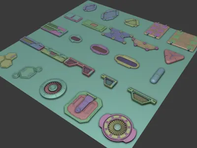 Sci-fi Meshes and Textures pack 3D model
