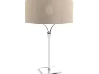 Lamp With Large Round Shade 3D model