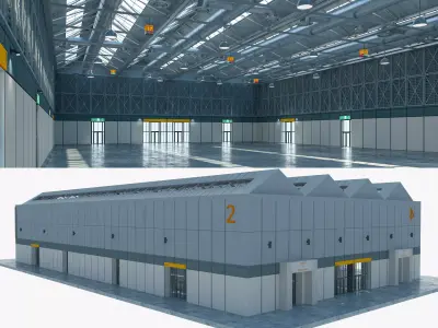Exhibition Hall 10 interior and exterior 3D model