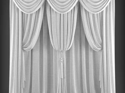 Curtains curtain Low-poly 3D model 5