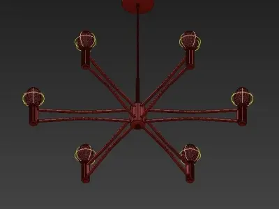 Tropfen chandelier with six lights 3D model