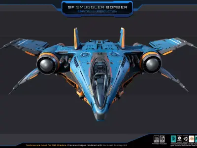 SF Smuggler Bomber  Low-poly 3D model