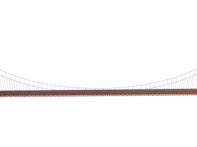 Steel Suspension Golden Gate Bridge 3D model