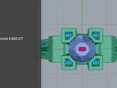 Modern Architectural Engagement Ring 3D print model