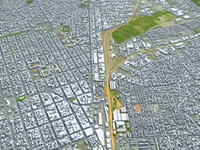 Lubumbashi Congo 30km Low-poly 3D model