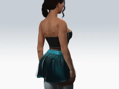 Scifi cyberpunk Girl - Fully Rigged Low-poly 3D model