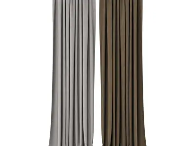 Curtains 130 HR BELGIAN TEXTURED LINEN DRAPERY 3D model