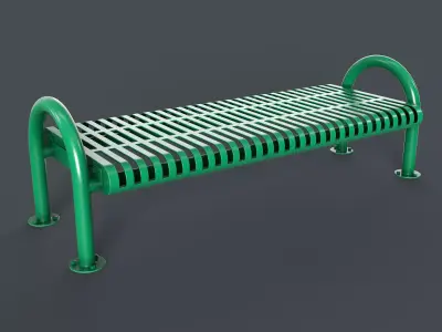 Metal Modern Bench 4 PBR Game Ready Low-poly 3D model