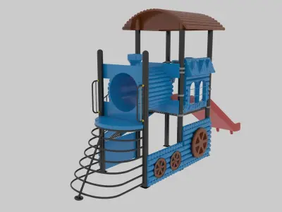 Train Style Playground 1 Low-poly 3D model