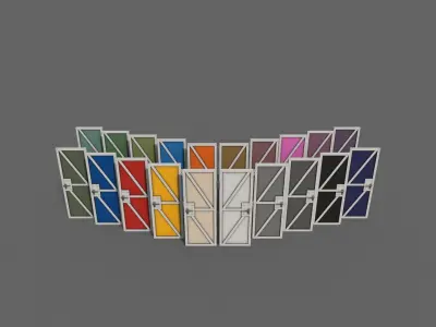 PBR Metal Door B1 Low-poly 3D model