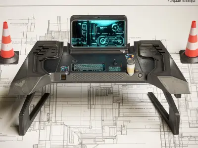 Sci-fi Stylized Table V1 PBR Low-poly 3D model