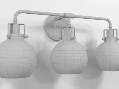 Shades of Light Hinley Seeded Glass Sconce 3 light 3D model