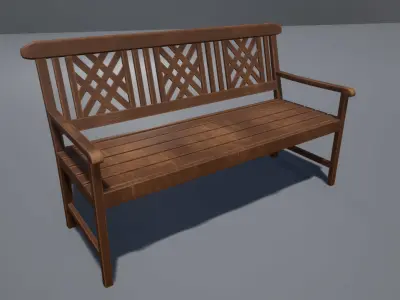 Classic Bench Low-poly 3D model