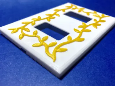 BTicino tree branches switch plate - two holes 3D print model
