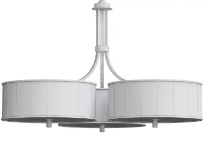 Gray Faux Silk 36 Wide Triple Shade Pendant Low-poly 3D model