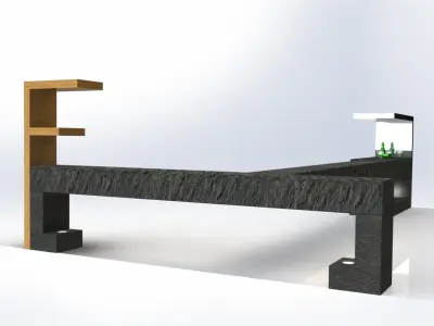 comptoire cafe bar-coffee bar counter 3D model