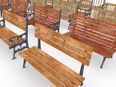 Kursi Taman Modular Outdoor Garden Chair Set 3D model