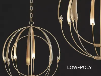 Double Cirque Large Scale Chandelier low poly 3d model Low-poly 3D model