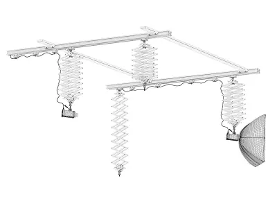 Ceiling Rail System 3D Model 3D model