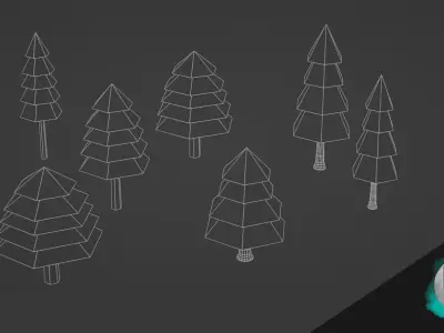 Lowpoly Pine Tree Pack Low-poly 3D model