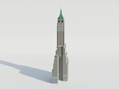 NYC 40 Wall Street Building Low-poly 3D model