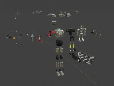 Robot Kitbash Hard Surface and Sculpted Mechs and Derelicts 3D model