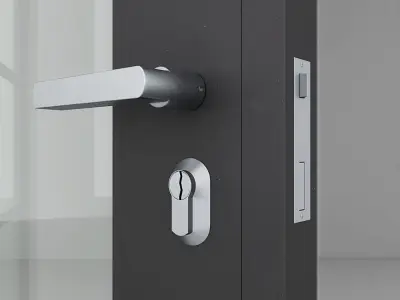 Aluminium door 9 3D model