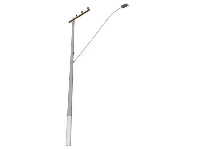 Concrete Lamp Post - Light Pole - Light Post - Street Light 35 3D model