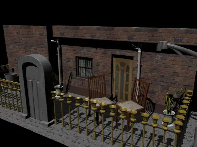 Lobby two chairs 3D model