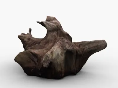 Tree Stump Low-poly 3D model