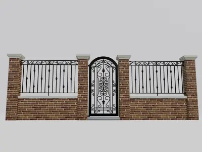 Wrought Iron Fence 3D model