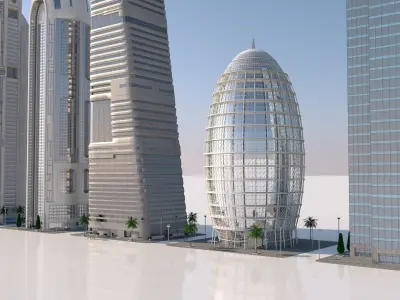 futuristic skyscrapers 3D model