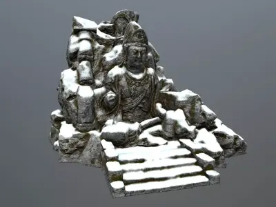 buddha rock  Low-poly 3D model
